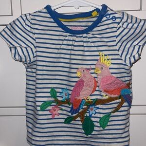 Baby Boden VGUC Parrot Appliqué Tee Shirt - 6-9m